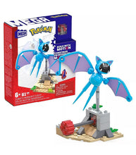 Load image into Gallery viewer, MEGA Pokémon Zubat's Midnight Flight Construction Set with motion brick and desert environment.
