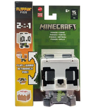 Load image into Gallery viewer, Minecraft Flippin' Figs 2-in-1 Panda and Cake toy, featuring pixelated design and flip-to-transform action for collectors.
