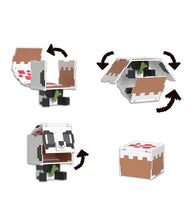 Load image into Gallery viewer, Minecraft Flippin' Figs 2-in-1 Panda and Cake figure with flip-to-transform feature, showcasing pixelated Panda and Cake.
