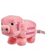 Load image into Gallery viewer, Minecraft 8" Pig Plush toy with character details from the game, made of soft, high-quality materials.
