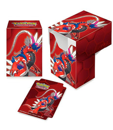 Pokemon Ultra Pro Koraidon Deck Box with colorful Koraidon artwork and card divider.