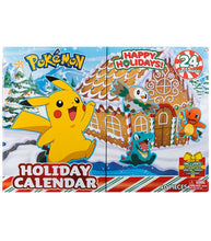 Load image into Gallery viewer, Pokemon Advent Calendar 2023 with Pikachu and friends on festive background.

