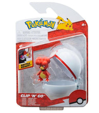 Load image into Gallery viewer, Pokemon Clip 'N' Go set featuring Magby figure and a Premier Ball accessory in packaging.
