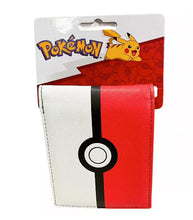 Load image into Gallery viewer, Pokemon Pokeball Bi-Fold Wallet with premium stitched design and color-blocking details.
