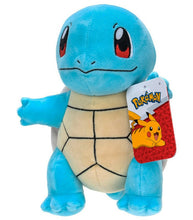 Load image into Gallery viewer, Squirtle 8" Plush Pokemon toy with bright blue color and squirrel-like tail.
