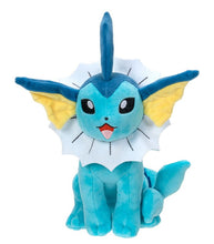 Load image into Gallery viewer, Vaporeon 8" plush Pokemon toy with detailed aquatic features and soft materials.
