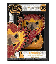 Load image into Gallery viewer, Funko POP! Pin featuring Fawkes from Harry Potter, vibrant enamel design.
