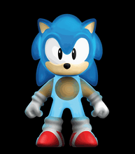 Load image into Gallery viewer, Goo Jit Zu Sonic Glow Surge figure, stretchy Sonic the Hedgehog, glow-in-the-dark.

