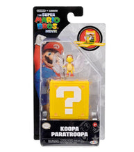 Load image into Gallery viewer, Super Mario Bros. Movie 3cm Koopa Paratroopa Mini Figure with Question Block packaging.
