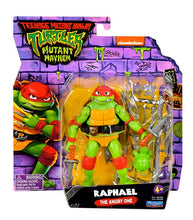 Load image into Gallery viewer, Teenage Mutant Ninja Turtles Movie Raphael action figure, 4.65-inch, with twin sais, Mutant Mayhem packaging.
