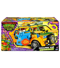 Load image into Gallery viewer, Teenage Mutant Ninja Turtles Movie Pizzafire Van toy with motorized pizza launcher in packaging.
