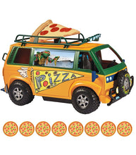 Load image into Gallery viewer, Teenage Mutant Ninja Turtles Pizzafire Van with motorized pizza launcher and adjustable aim.

