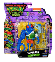 Load image into Gallery viewer, Teenage Mutant Ninja Turtles Movie Superfly action figure in Mutant Mayhem packaging with accessories.
