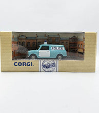 Load image into Gallery viewer, Corgi Morris Mini Van die-cast model in packaging.
