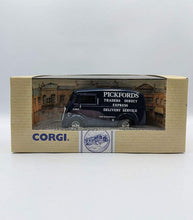 Load image into Gallery viewer, Corgi Morris J Van Pickfords die-cast model in packaging.
