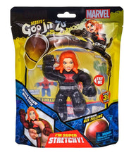 Load image into Gallery viewer, Goo Jit Zu Black Widow stretchy action figure in packaging.
