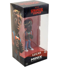 Load image into Gallery viewer, Stranger Things Lucas Minix Collectible Figure in box, 5-inch stylized vinyl from Pop Culture series.
