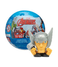 Load image into Gallery viewer, Mash'ems Avengers collectible toy featuring a Thor character in front of a blue capsule package.
