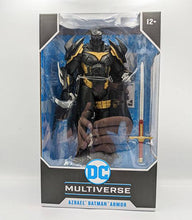 Load image into Gallery viewer, DC Multiverse White Knight Azrael Batman Armor action figure in collector's box with accessories.
