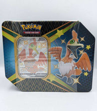 Load image into Gallery viewer, Pokémon TCG Shining Fates Tin featuring Cramorant V card set.
