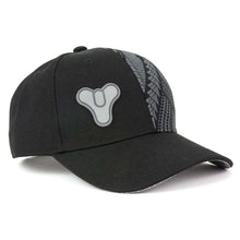 Load image into Gallery viewer, Official Destiny Tricorn Snapback with embroidered Destiny symbol, black, adjustable fit.
