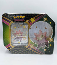 Load image into Gallery viewer, Pokémon TCG Shining Fates Tin featuring Eldegoss V card and booster packs.
