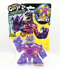 Load image into Gallery viewer, Heroes of Goo Jit Zu Dino X-Ray Shredz toy in packaging showing dinosaur character with stretchable features and bones reveal.

