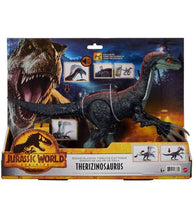 Load image into Gallery viewer, Jurassic World Dominion Sound Slashin' Therizinosaurus toy with sound effects and slashing claw action.
