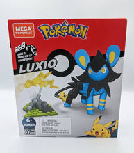 Load image into Gallery viewer, Pokemon Mega Construx Luxio Power Pack, 67-piece building set for kids 6+, featuring Luxio figure with lightning bolt.
