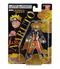 Load image into Gallery viewer, Ultimate Legends Naruto Uzumaki 12cm adult action figure in packaging, featuring detailed design and 15 articulation points, suitable for ages 4 and up.

