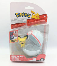 Load image into Gallery viewer, Pokemon Clip 'N' Go Pichu figure set with Premier Ball in packaging.
