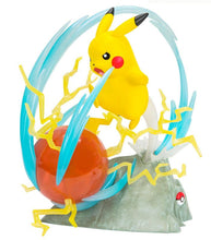 Load image into Gallery viewer, Pokemon Deluxe Pikachu Statue with light-up Electro Ball effect, iconic dynamic pose.
