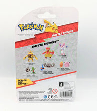 Load image into Gallery viewer, Back of packaging for Pokemon Battle Figure, featuring Torchic and Clefairy.
