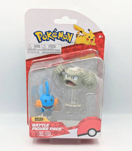 Load image into Gallery viewer, Pokemon Battle Figure set featuring Mudkip and Geodude with detailed, realistic design.
