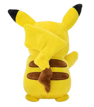 Load image into Gallery viewer, Pikachu plush with eyes closed, 8 inches tall, super soft, perfect for Pokémon fans.
