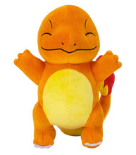 Load image into Gallery viewer, Charmander 8" plush toy with cheerful smile and flaming tail, ideal for Pokémon fans.
