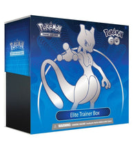 Load image into Gallery viewer, Pokémon TCG Pokemon GO Elite Trainer Box featuring Mewtwo V and booster packs.
