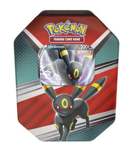 Load image into Gallery viewer, Pokémon TCG V Heroes Tin featuring Umbreon V card and booster packs.
