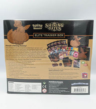 Load image into Gallery viewer, Pokémon TCG Shining Fates Elite Trainer Box packaging with contents description and promotional images.
