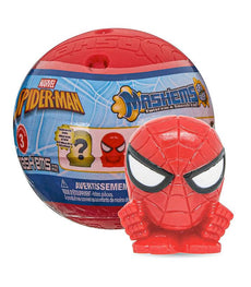Mash'ems Spider-Man squishy toy with capsule packaging.