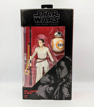 Load image into Gallery viewer, Star Wars The Black Series Rey (Jakku) &amp; BB-8 action figure in display box.
