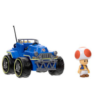 Load image into Gallery viewer, Super Mario Bros Toad Kart and Figure set with detailed kart and poseable Toad figure.
