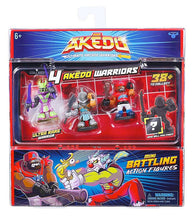 Load image into Gallery viewer, Akedo Ultimate Arcade Warrior Collectors Pack with Twinfang, Slam Granderson &amp; Aximus action figures.
