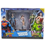 Load image into Gallery viewer, Wonder Woman Eaglemoss Masterpiece Collection with Superman, Wonder Woman, Lex Luther figures in display box.
