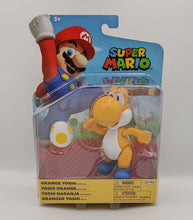 Load image into Gallery viewer, Super Mario Orange Yoshi 4 Inch Action Figure with Egg in Packaging
