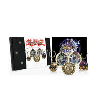 Load image into Gallery viewer, Yu-Gi-Oh! Limited Edition Collectors Box with keyring, pin badges, flip coin, necklace, and exclusive art print.
